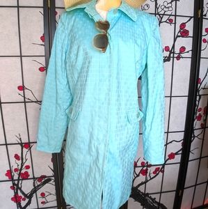 ☂️ Apt.9 Long Spring Coat Light Teal/Mint Sz 16 ☂️